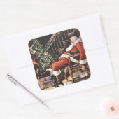 フェスティバルヴィンテージクリスマススリーピングサンタ スクエアシール (封筒)