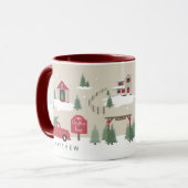 フェスティバルヴィンテージクリスマスツリーファームパーソナライズされた マグカップ (正面左)