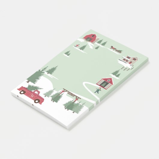 フェスティバルヴィンテージクリスマスツリーファームレッドトラック ポストイット (アングル)