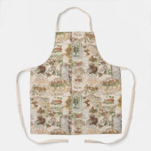 フェスティバルヴィンテージクリスマスバードアンドフラワーエフェメラ エプロン (正面)