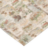 フェスティバルヴィンテージクリスマスバードアンドフラワーエフェメラ テーブルクロス (アングル)