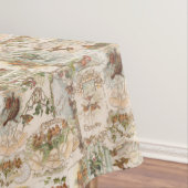 フェスティバルヴィンテージクリスマスバードアンドフラワーエフェメラ テーブルクロス (インサイチュ)