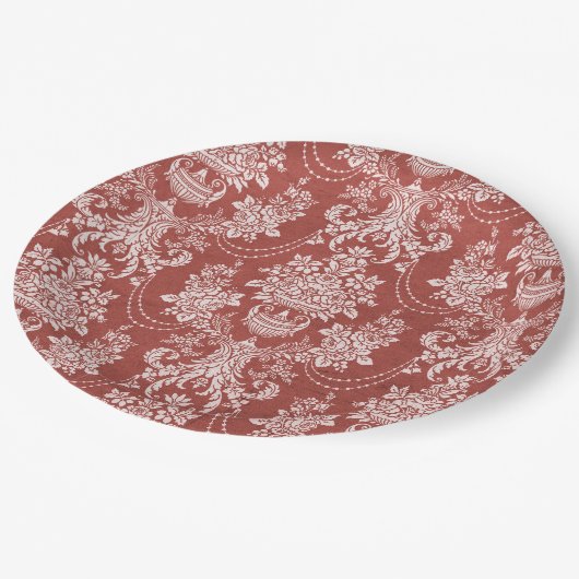 フェスティバルヴィンテージクリスマスパーティー ペーパープレート (アングル)