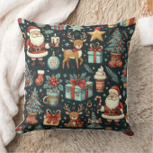 フェスティバルヴィンテージクリスマスファブリック クッション (ブランケット)