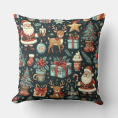 フェスティバルヴィンテージクリスマスファブリック クッション (正面)