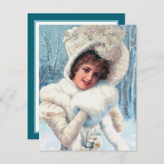 フェスティバルヴィンテージクリスマスレディーアッド気持ち ノートカード (正面/裏面)