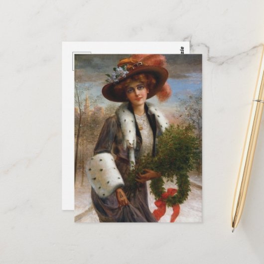 フェスティバルヴィンテージクリスマスレディーホリデイ ポストカード (正面/裏面インサイチュ)