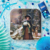 フェスティバルヴィンテージクリスマスレディーホリデーパーティー ペーパープレート (パーティー)