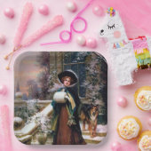 フェスティバルヴィンテージクリスマスレディーホリデーパーティー ペーパープレート (パーティー)