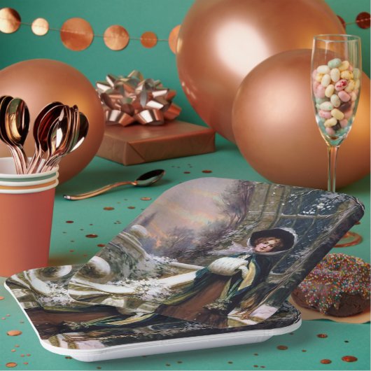 フェスティバルヴィンテージクリスマスレディーホリデーパーティー ペーパープレート (複数)