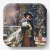 フェスティバルヴィンテージクリスマスレディーホリデーパーティー ペーパープレート (正面)