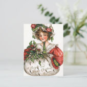 フェスティバルヴィンテージクリスマスレディーホリデーポストカード ポストカード (スタンド正面)