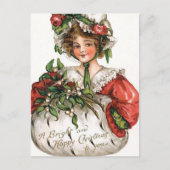フェスティバルヴィンテージクリスマスレディーホリデーポストカード ポストカード (正面)