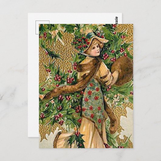 フェスティバルヴィンテージクリスマスレディ ポストカード (正面/裏面)