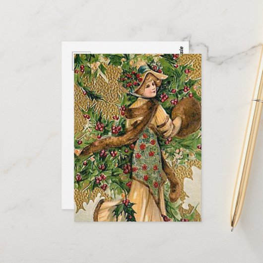 フェスティバルヴィンテージクリスマスレディ ポストカード (正面/裏面インサイチュ)