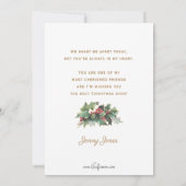 フェスティバルヴィンテージクリスマス文字ベルズアンドホリー シーズンカード (裏面)