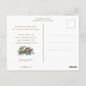 フェスティバルヴィンテージクリスマス文字ベルズアンドホリー ポストカード (裏面)