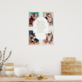 フェスティバルヴィンテージクリスマス猫の詩の休日 ポスター (キッチン)