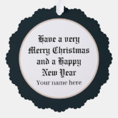 フェスティバルヴィンテージクリスマス追加文字子供 オーナメントカード (裏面)