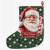 フェスティバルヴィンテージサンタクロースクリスマスストッキング ラージクリスマスストッキング (裏面)