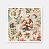 フェスティバルヴィンテージサンタクロース スタンダードカクテルナプキン (正面)