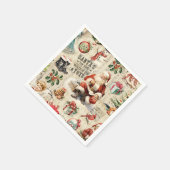 フェスティバルヴィンテージサンタクロース スタンダードカクテルナプキン (角)