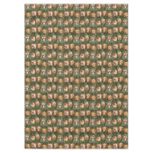 フェスティバルヴィンテージサンタ華美ス（フレーム内）、ホリー付き テーブルクロス (正面)