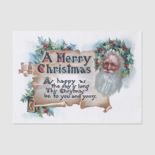 フェスティバルヴィンテージサンタ&メリークリスマスグリーティング 薄葉紙 (正面)