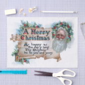 フェスティバルヴィンテージサンタ&メリークリスマスグリーティング 薄葉紙 (クラフト)