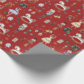 フェスティバルヴィンテージザくるみ割りバレエのクリスマス ラッピングペーパー (角)