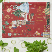 フェスティバルヴィンテージザくるみ割り人形メリークリスマス キッチンタオル (折り畳み)