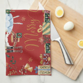 フェスティバルヴィンテージザくるみ割り人形メリークリスマス キッチンタオル (四つ折り)