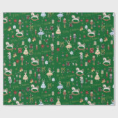 フェスティバルヴィンテージザくるみ割り人形メリークリスマス ラッピングペーパー (フラット)