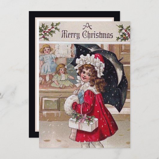 フェスティバルヴィンテージショッピングガール追加気持ち ノートカード (正面/裏面)