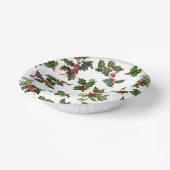 フェスティバルヴィンテージスタイルホリーホワイト背景 ペーパーボウル (傾斜あり)