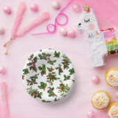 フェスティバルヴィンテージスタイルホリーホワイト背景 ペーパーボウル (パーティー)