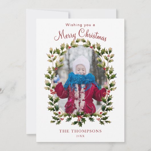 フェスティバルヴィンテージスタイルホリー写真 シーズンカード (正面)
