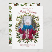 フェスティバルヴィンテージスタイルホリー写真 シーズンカード (正面/裏面)