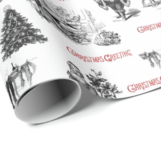 フェスティバルヴィンテージビクトリアンクリスマスウィズサンタティス ラッピングペーパー (ロールコーナー)