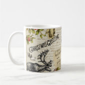 フェスティバルヴィンテージビクトリアンクリスマスガールホリー コーヒーマグカップ (左)