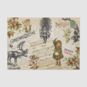 フェスティバルヴィンテージビクトリアンクリスマスガール&ホリー 薄葉紙 (正面)