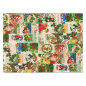 フェスティバルヴィンテージビクトリアンクリスマスサンタコラージュ テーブルクロス (正面(横))