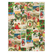 フェスティバルヴィンテージビクトリアンクリスマスサンタコラージュ テーブルクロス (正面)