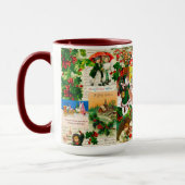 フェスティバルヴィンテージビクトリアンクリスマスサンタコラージュ マグカップ (左)