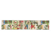 フェスティバルヴィンテージビクトリアンクリスマスサンタコラージュ ミディアムテーブルランナー (横)