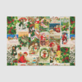 フェスティバルヴィンテージビクトリアンクリスマスサンタコラージュ 薄葉紙 (正面)