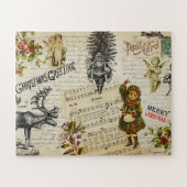 フェスティバルヴィンテージビクトリアンクリスマスサンタディア ジグソーパズル (横)