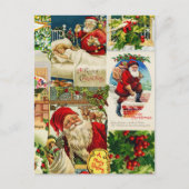 フェスティバルヴィンテージビクトリアンクリスマスサンタトイズ ポストカード (正面)