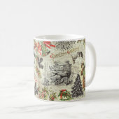 フェスティバルヴィンテージビクトリアンクリスマスサンタ コーヒーマグカップ (正面右)