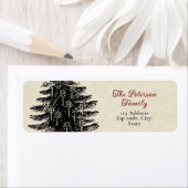 フェスティバルヴィンテージビクトリアンクリスマスツリーキャンドル ラベル (インサイチュ)